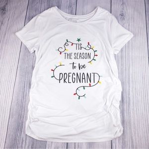 ‼️SOLD‼️ “Tis the Season to be Pregnant” Time and Tru Holiday Maternity T-Shirt